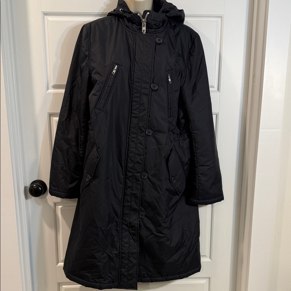 Gap Women's Black Long Nylon Parka large